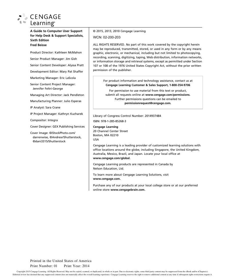 Preview page 4 of A Guide to Computer User Support for Help Desk and Support Specialists 6th Edition By Fred Beisse