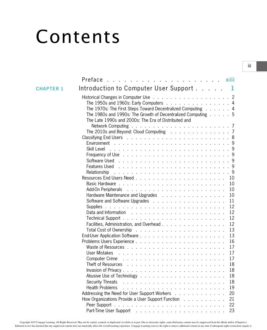 Preview page 5 of A Guide to Computer User Support for Help Desk and Support Specialists 6th Edition By Fred Beisse