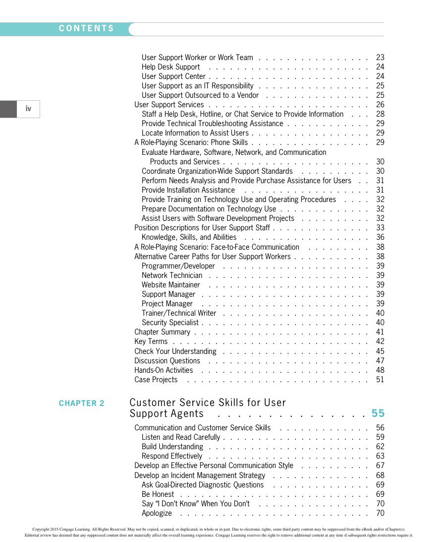 Preview page 6 of A Guide to Computer User Support for Help Desk and Support Specialists 6th Edition By Fred Beisse