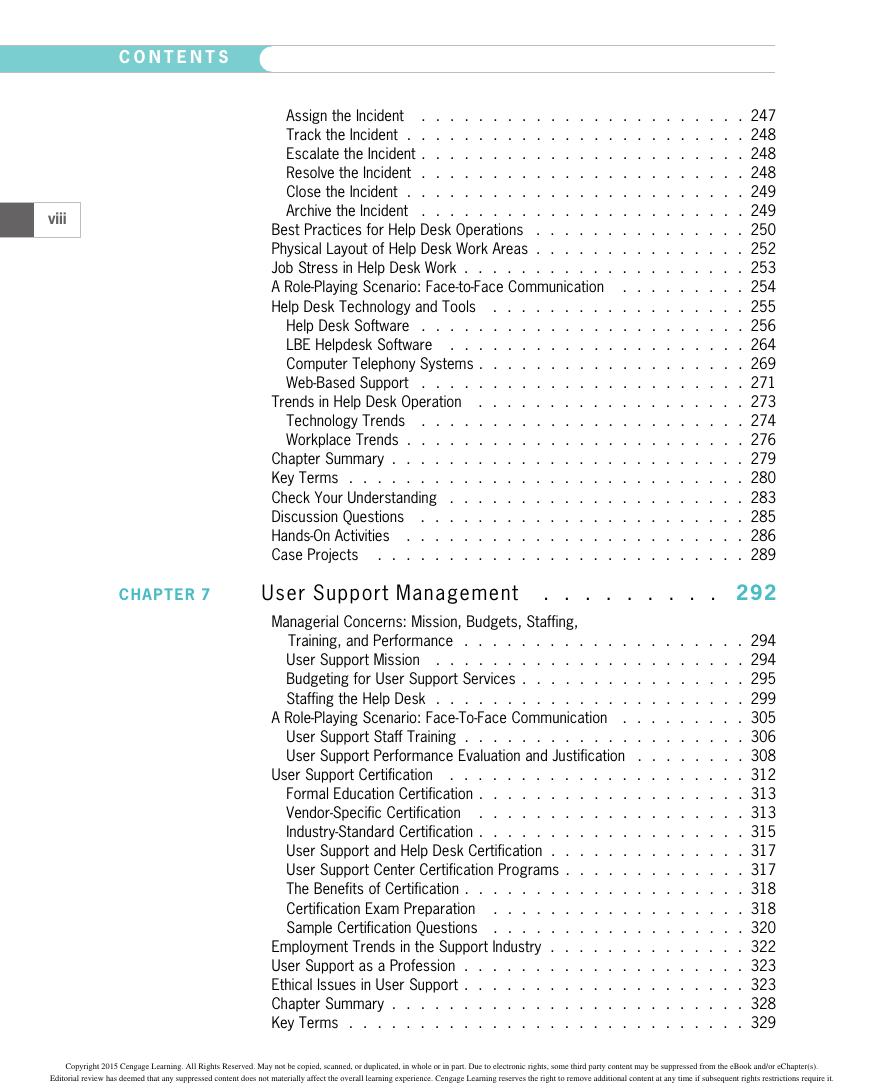 Preview page 10 of A Guide to Computer User Support for Help Desk and Support Specialists 6th Edition By Fred Beisse