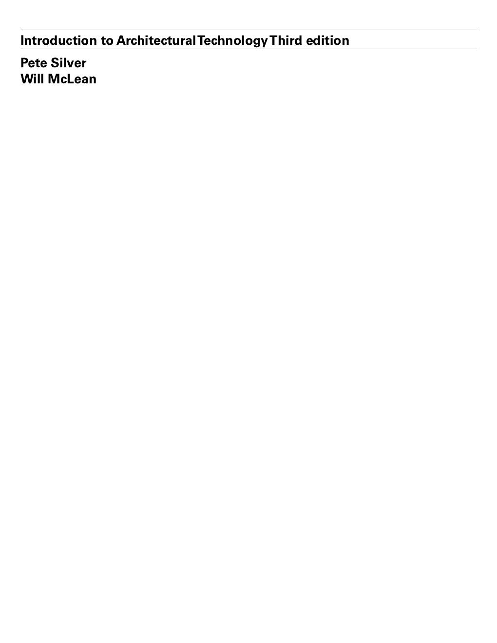 Preview page 2 of Introduction to Architectural Technology 3rd Edition By Pete Silver, Will McLean