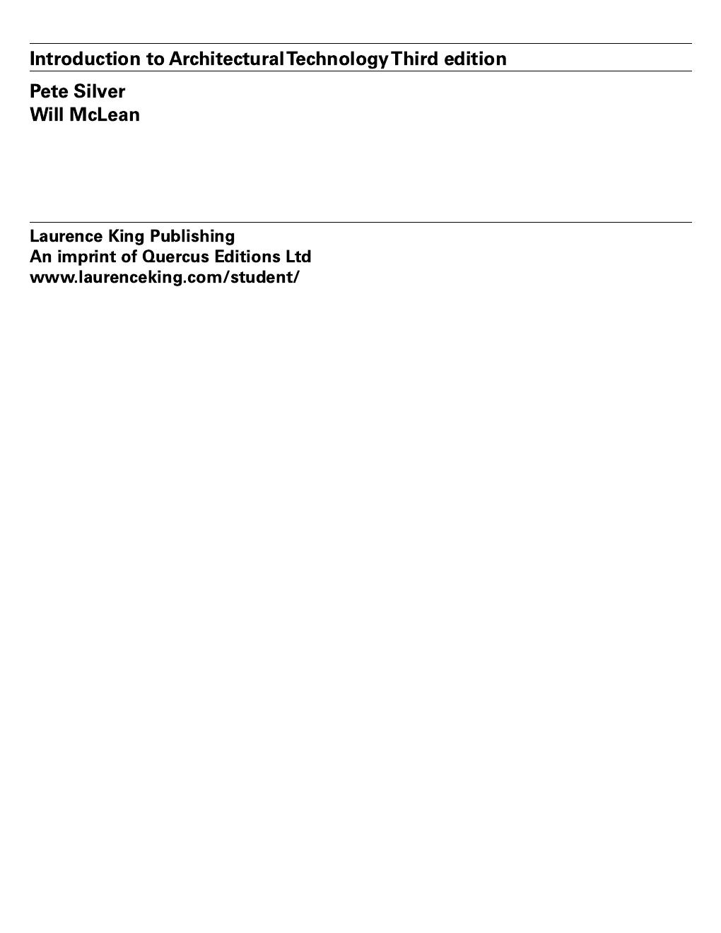 Preview page 3 of Introduction to Architectural Technology 3rd Edition By Pete Silver, Will McLean
