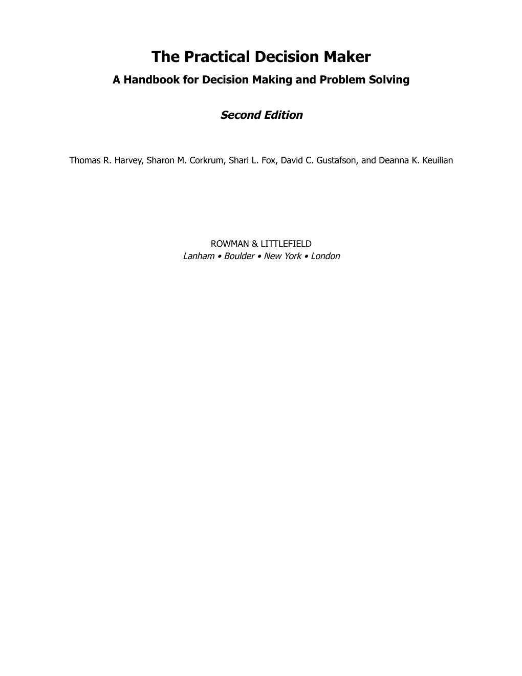 Preview page 3 of eBook PDF The Practical Decision Maker A Handbook for Decision Making and Problem Solving in Organizations 2nd Edition B