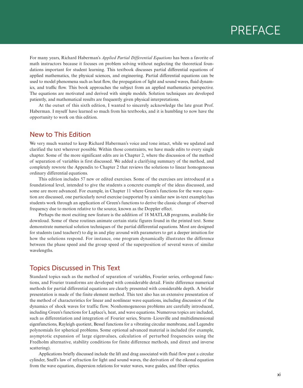 Preview page 10 of eBook PDF Applied Partial Differential Equations with Fourier Series and Boundary Value Problems 6th Edition By Richard