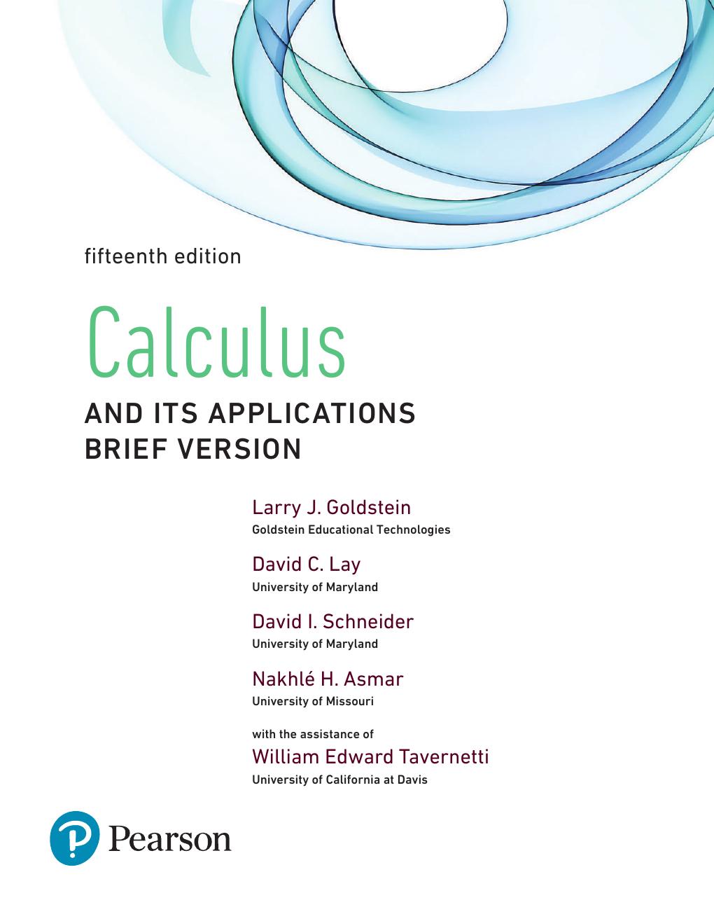 Preview page 2 of Calculus And Its Applications Brief Version 15th Edition By Larry Goldstein