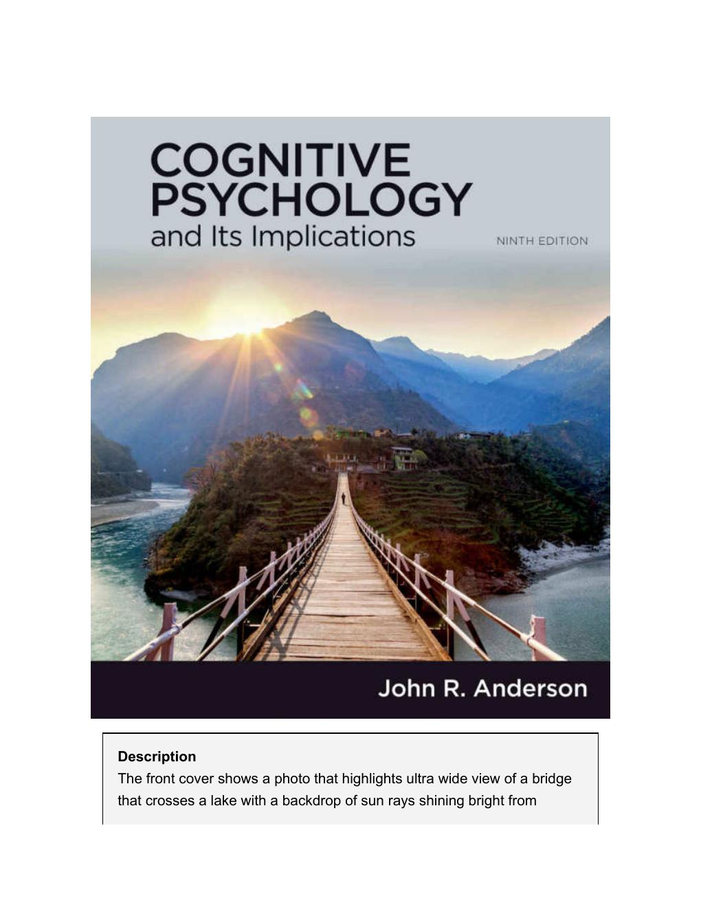 Preview page 2 of Cognitive Psychology and Its Implications 9th Edition By John Anderson
