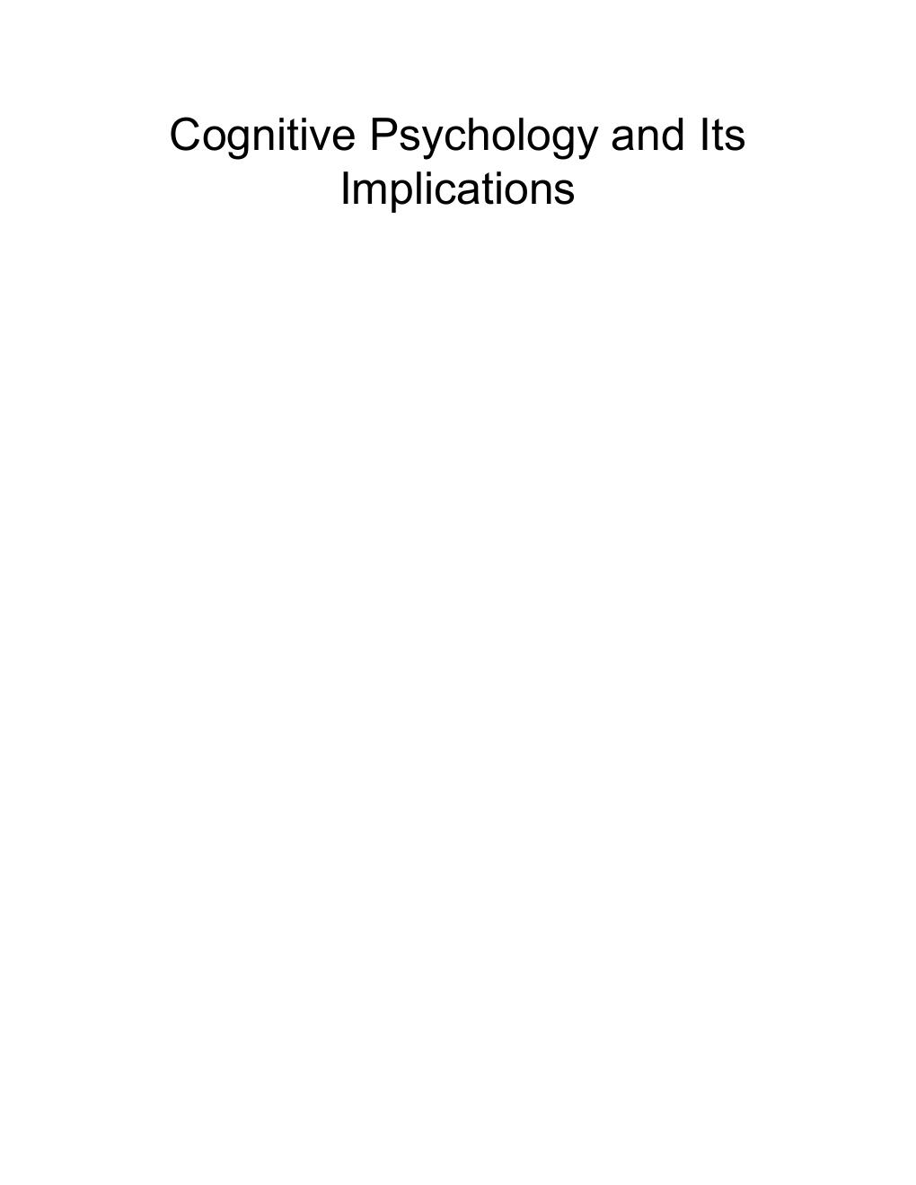 Preview page 3 of Cognitive Psychology and Its Implications 9th Edition By John Anderson