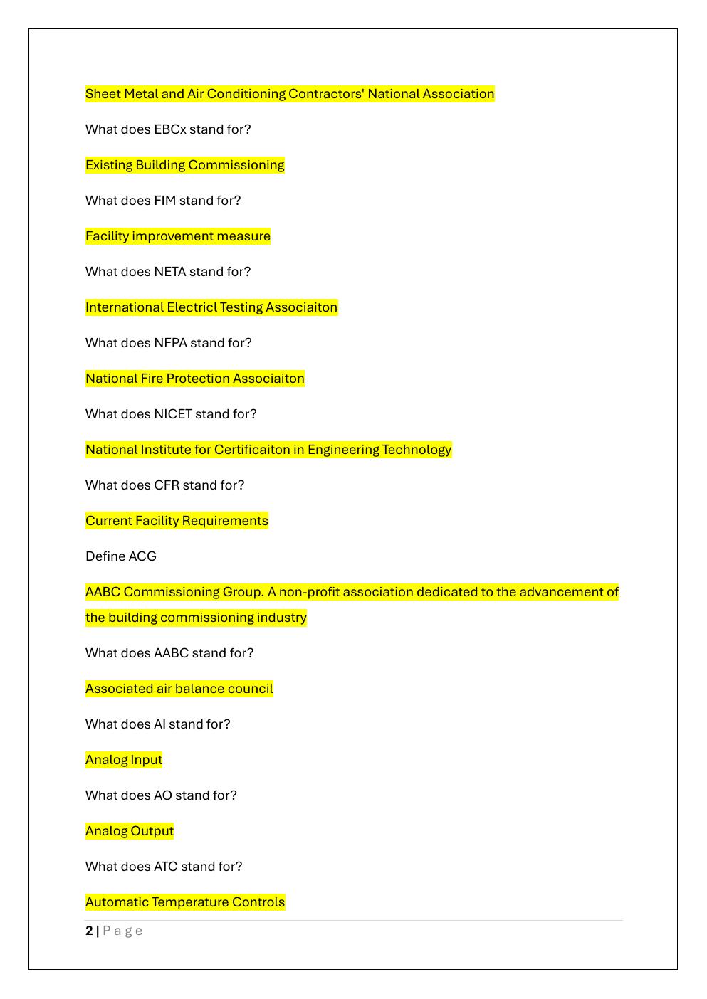 Preview page 2 of ACG CXA EXAM