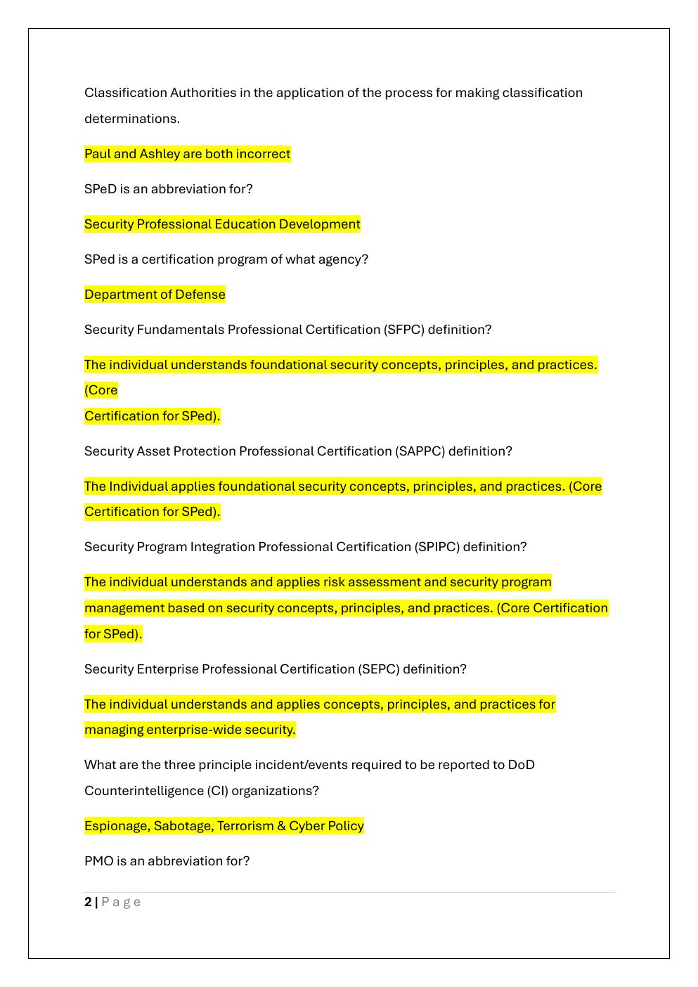 Preview page 2 of SAPPC CERTIFICATION STUDY GUIDE EXAM