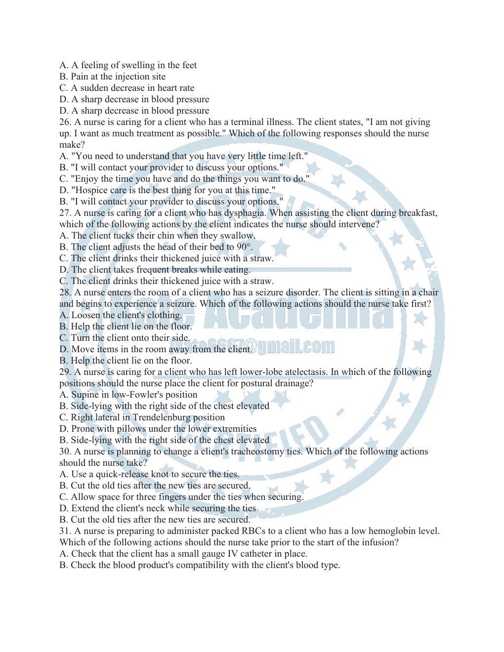 Preview page 5 of ATI RN FUNDAMENTAL PROCTORED 2023 QUESTION AND ANSWERS WITH CORRECT RATIONALE.