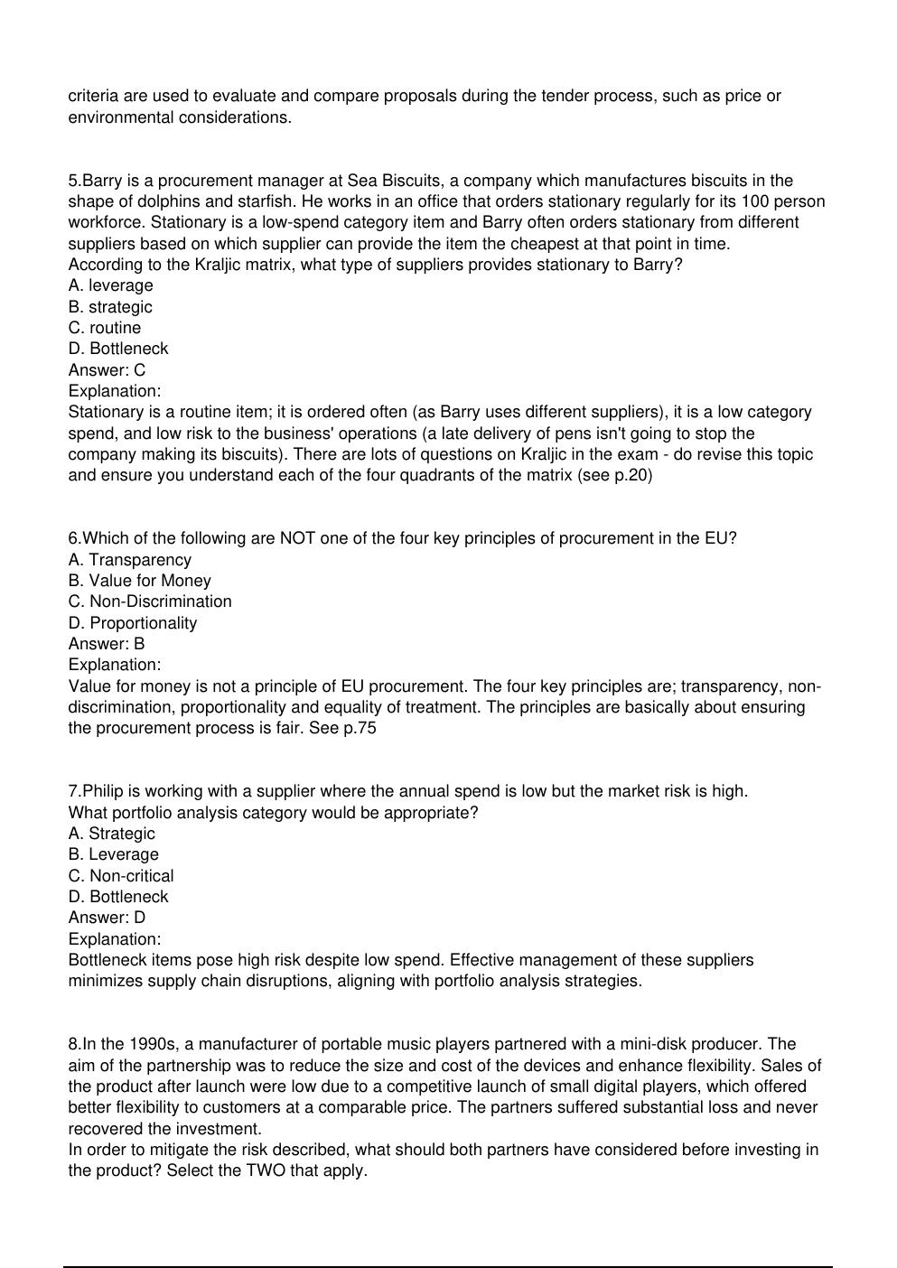Preview page 3 of L4M6 CIPS Level 4 Diploma in Procurement and Supply Exam Practice Questions