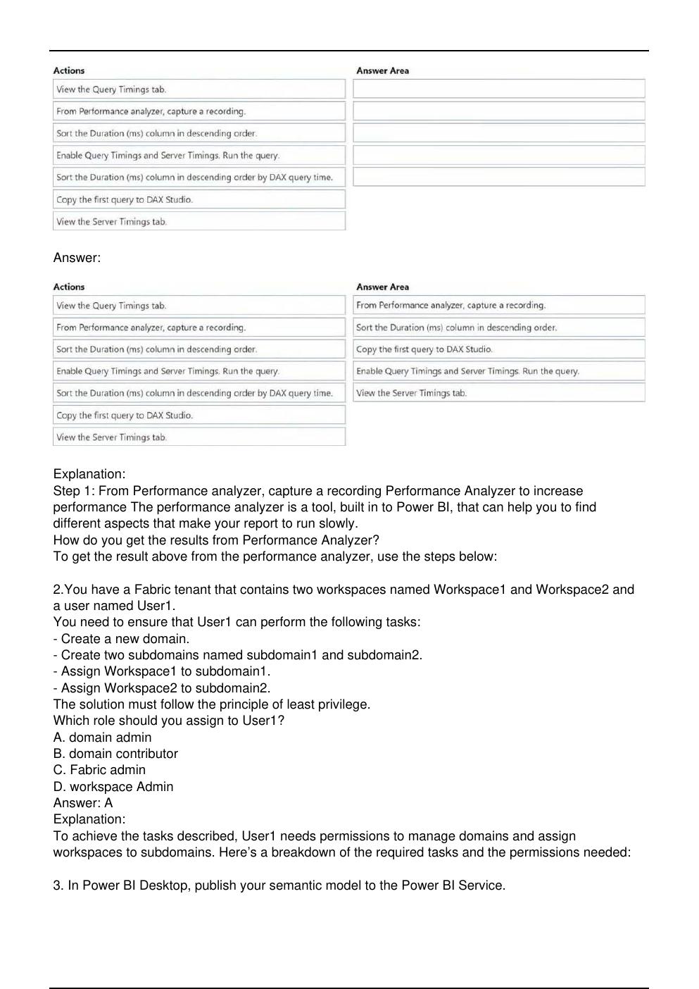 Preview page 2 of DP 600 Microsoft Exam Practice Questions Updated in May