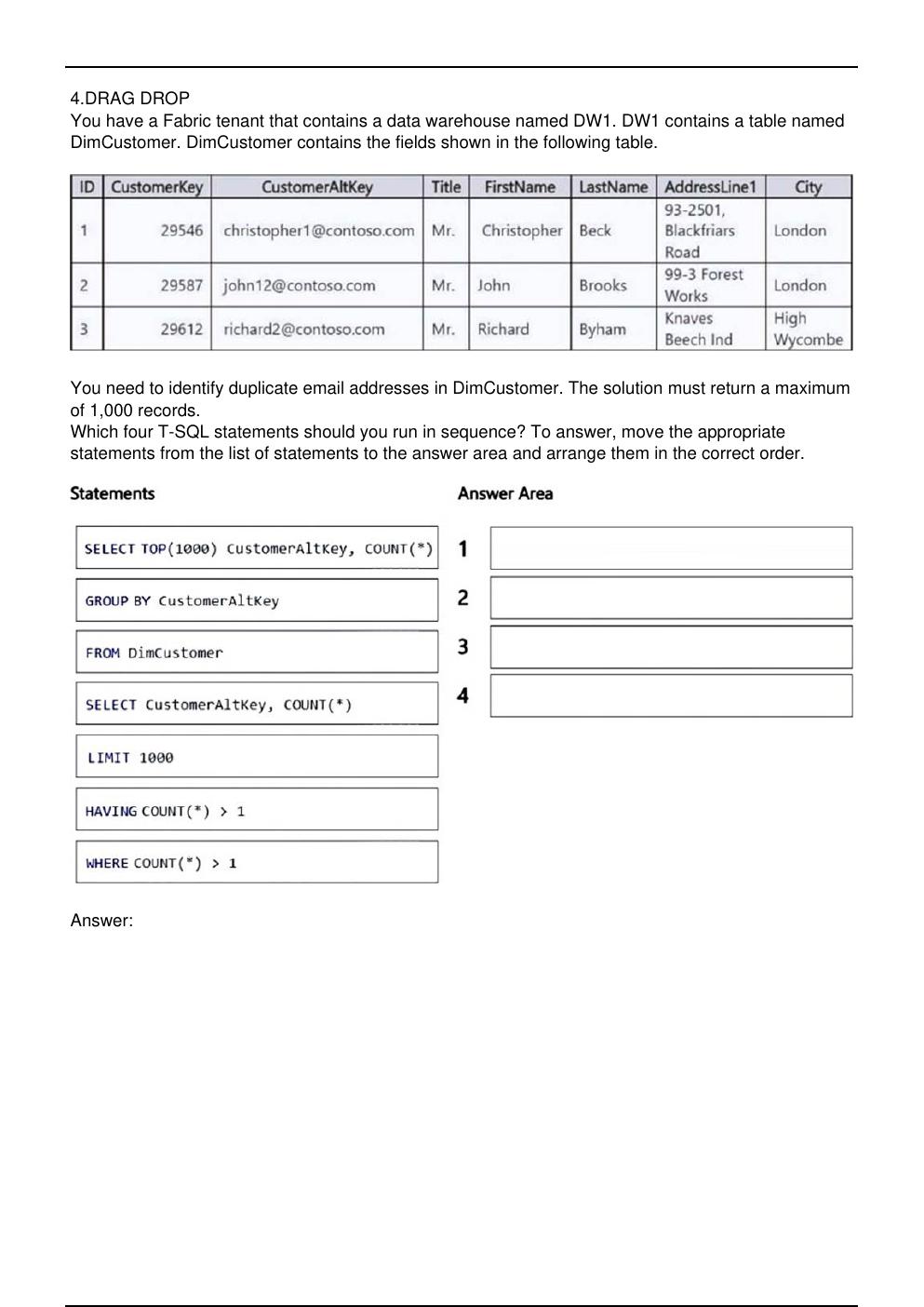 Preview page 3 of DP 600 Microsoft Exam Practice Questions Updated in May