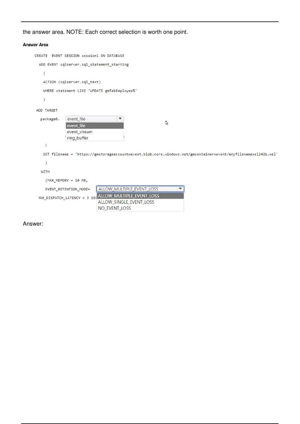 Preview page 3 of DP 300 Microsoft Exam Practice Questions Updated in May