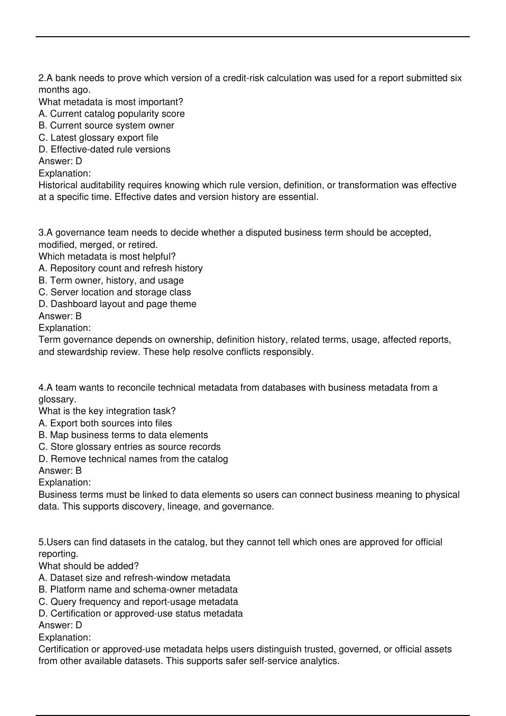 Preview page 2 of MD 1220 Exam Practice Questions CDMP  Certification