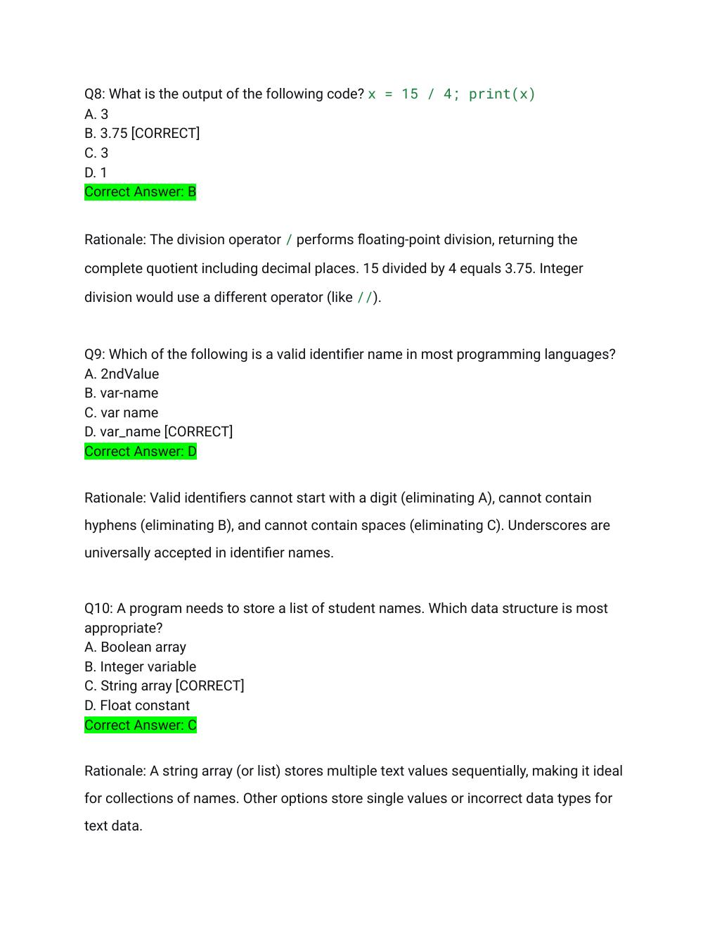 Preview page 4 of WGU D278 Scripting and Programming Foundations OA Exam Actual Exam 2026/2027 – 163 Questions with Detailed Rationales |