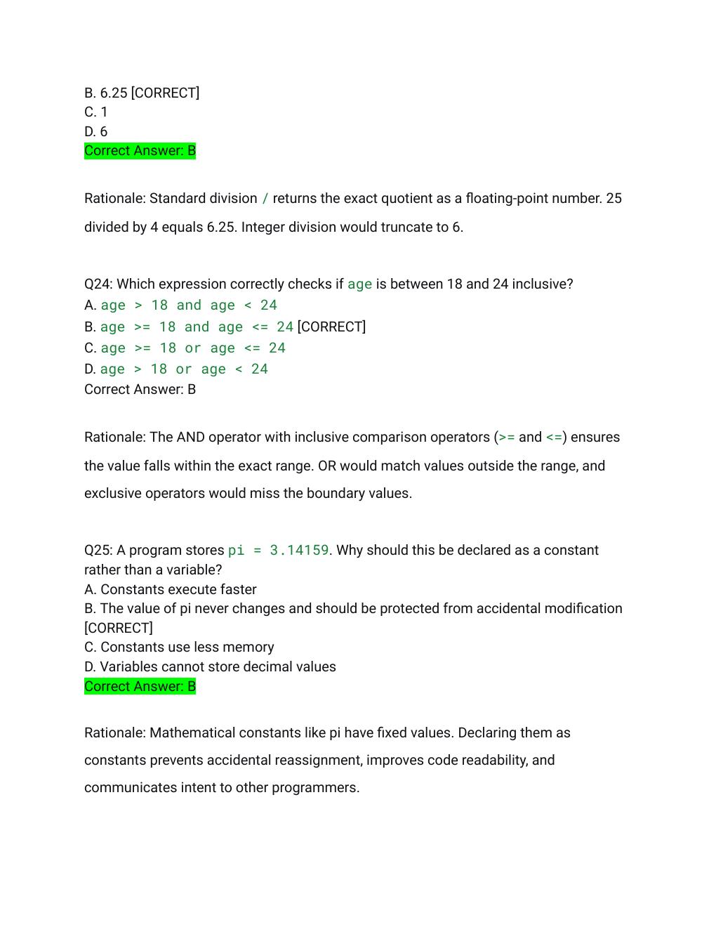 Preview page 9 of WGU D278 Scripting and Programming Foundations OA Exam Actual Exam 2026/2027 – 163 Questions with Detailed Rationales |
