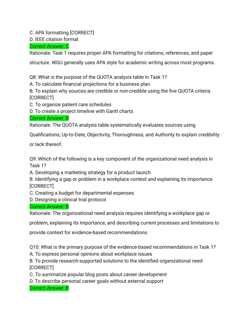Preview page 3 of WGU D389 Learning Strategies Higher Ed Task 1 Study Guide Actual Exam 2026/2027 – Passed Solution with Detailed Rational