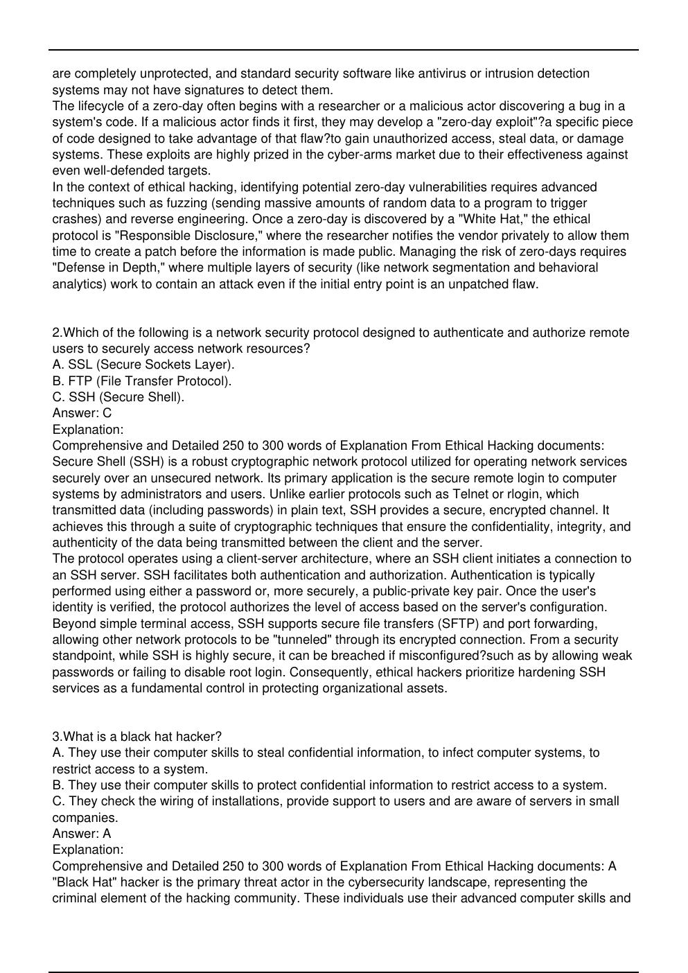 Preview page 2 of CEHPC Exam Practice Questions | for IT professionals, system administrators, and students preparing for Ethical Hacking