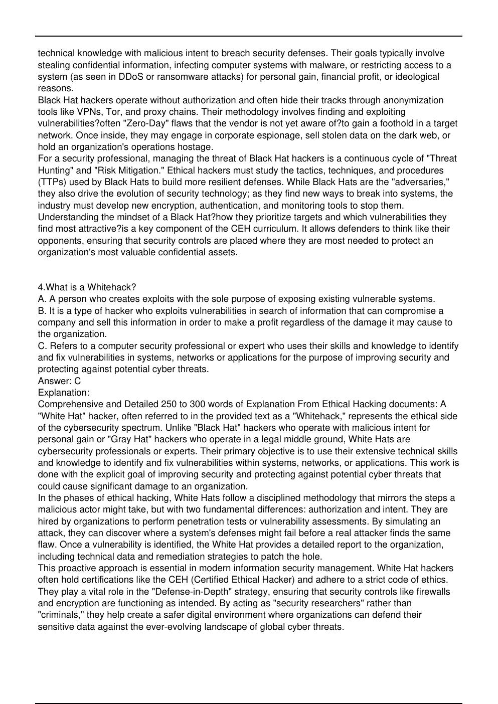 Preview page 3 of CEHPC Exam Practice Questions | for IT professionals, system administrators, and students preparing for Ethical Hacking