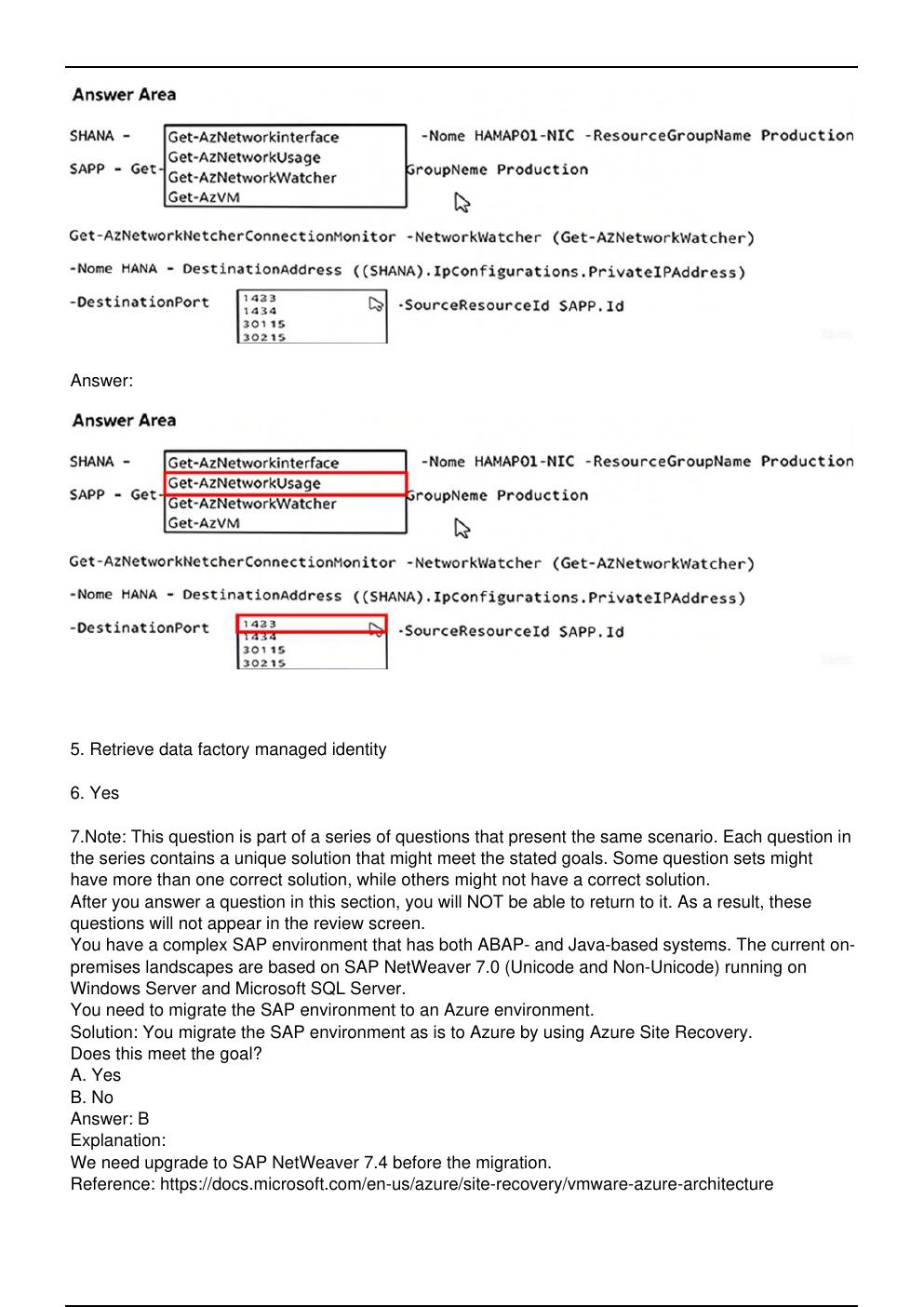 Preview page 4 of AZ-120 Microsoft Exam Updated Practice Questions in May 2026 for Microsoft  Azure certification