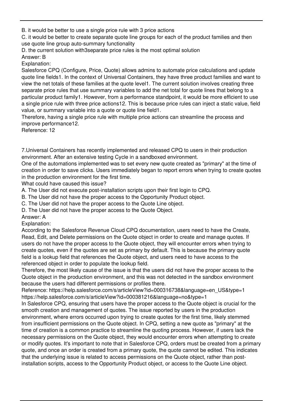 Preview page 3 of AP 223 Salesforce Exam Practice Questions for Revenue  Cloud Consultant Certification certification.