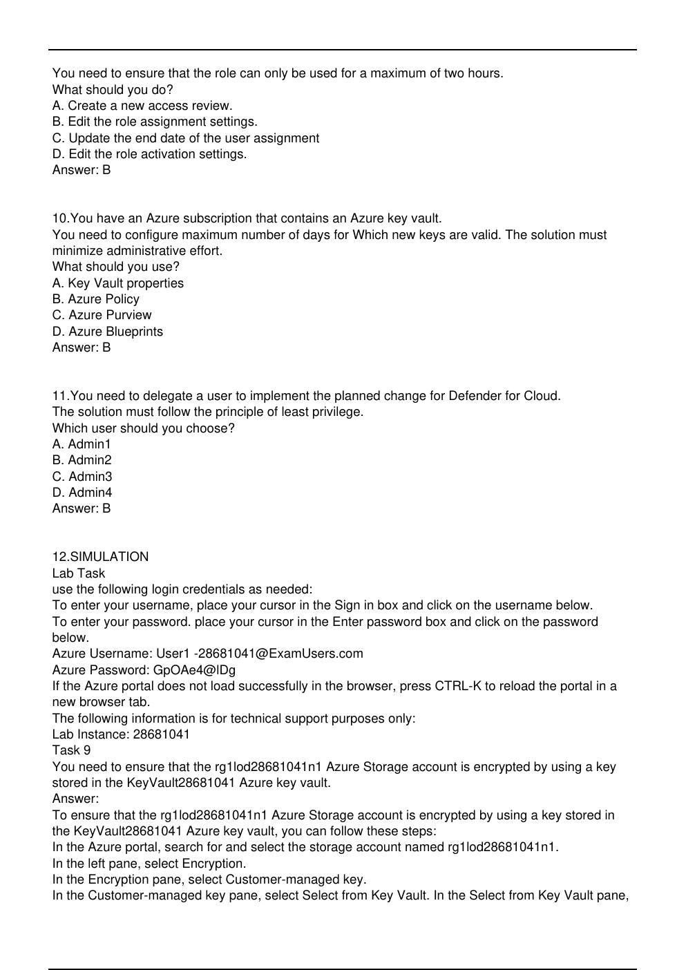 Preview page 4 of AZ 500 Microsoft Exam Updated Practice Questions in June 2026 for Microsoft Azure certification