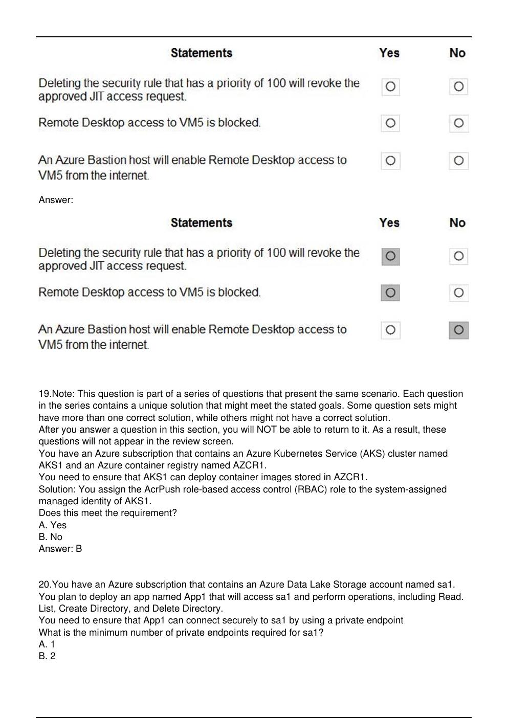 Preview page 8 of AZ 500 Microsoft Exam Updated Practice Questions in June 2026 for Microsoft Azure certification