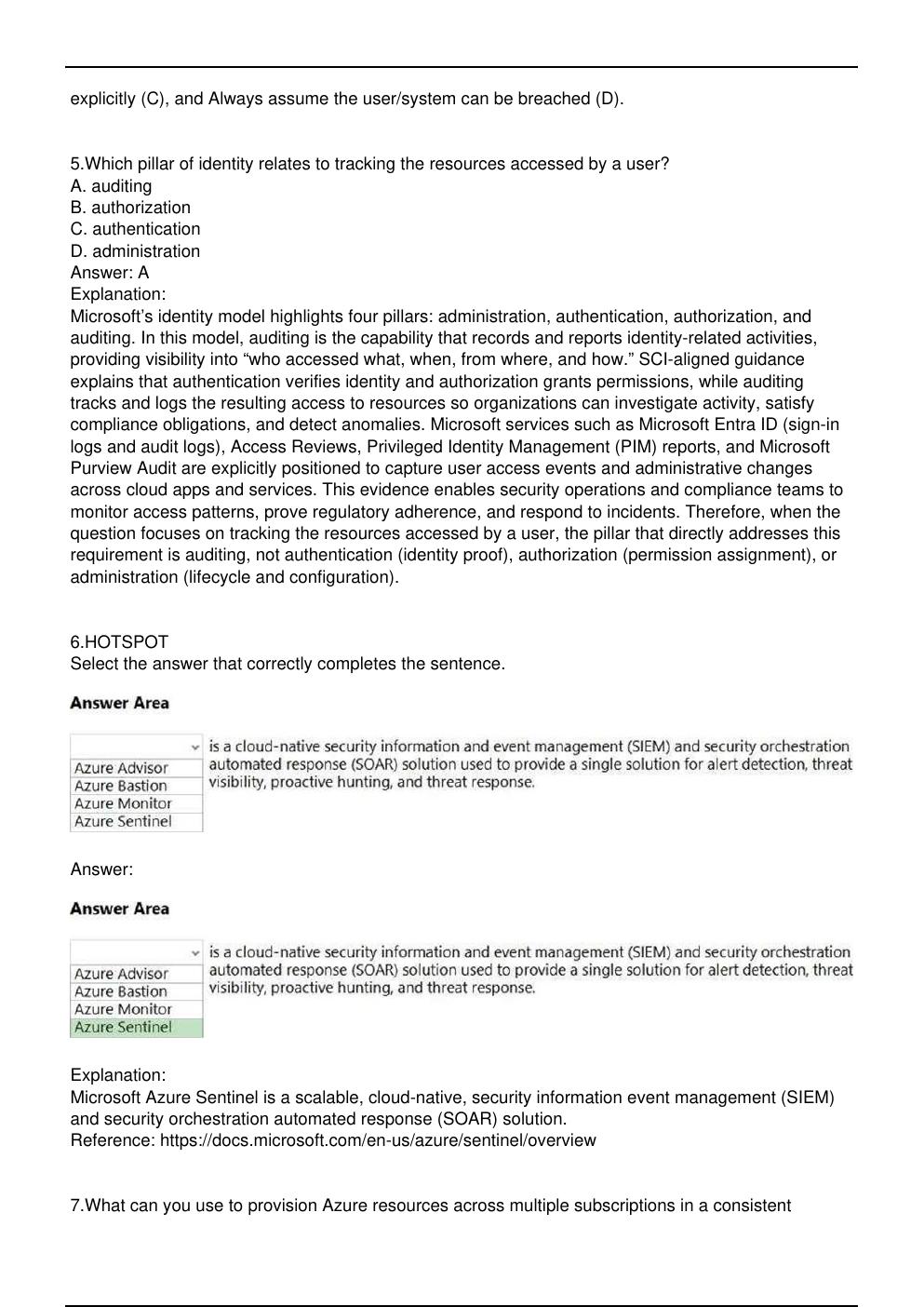 Preview page 5 of SC 900 Microsoft Exam Updated Practice Questions in June 2026 for Microsoft  Certified: Security Compliance and Identity