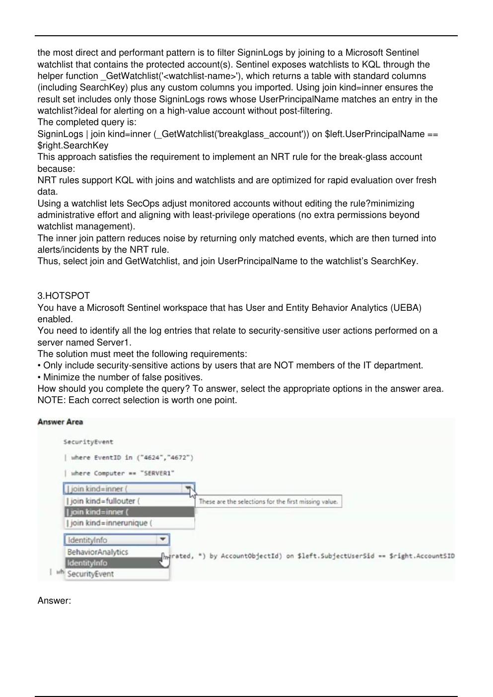 Preview page 3 of SC 200 Microsoft Exam Updated Practice Questions in June 2026 for Microsoft  Certified: Security Operations Analyst Asso