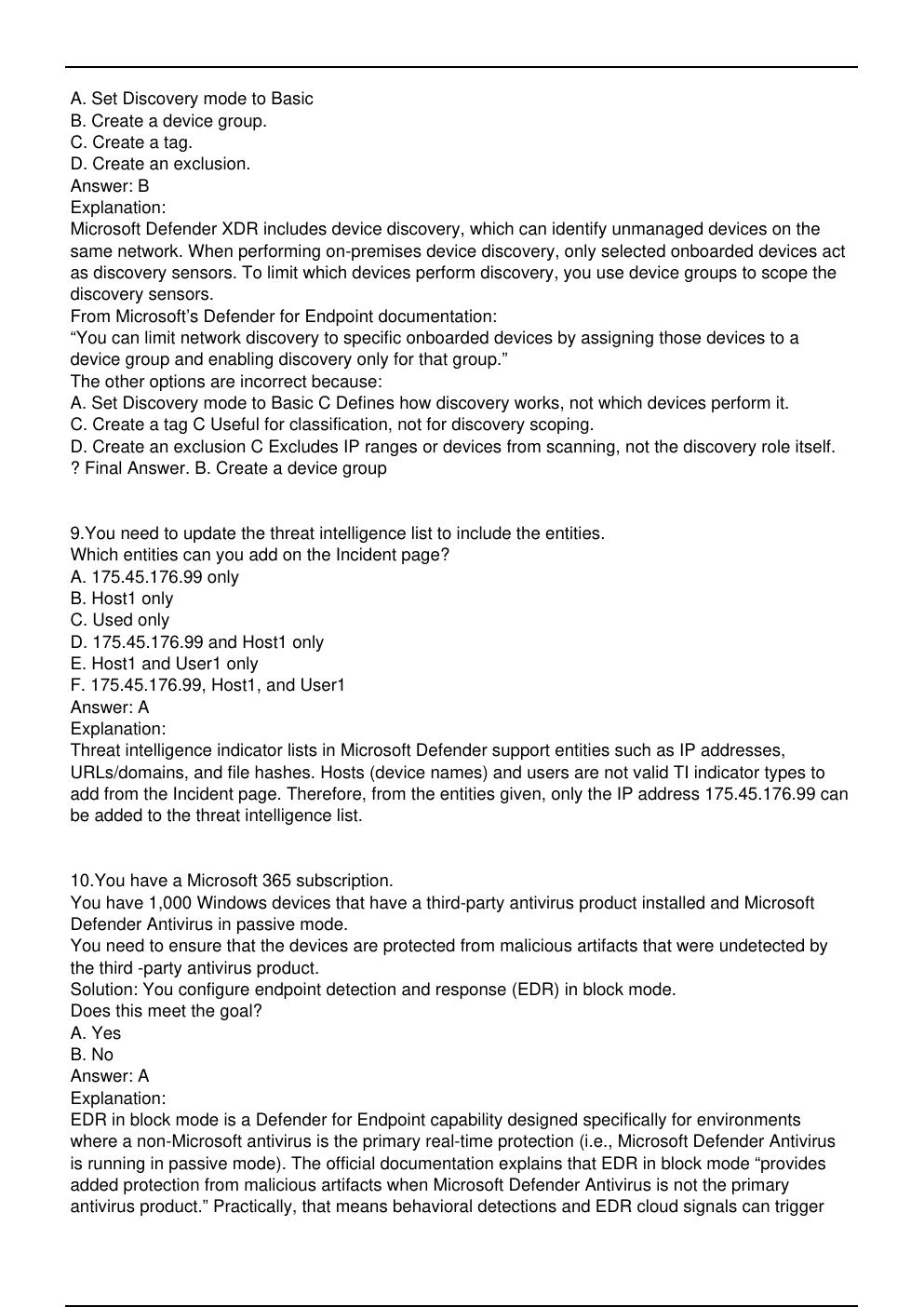 Preview page 7 of SC 200 Microsoft Exam Updated Practice Questions in June 2026 for Microsoft  Certified: Security Operations Analyst Asso