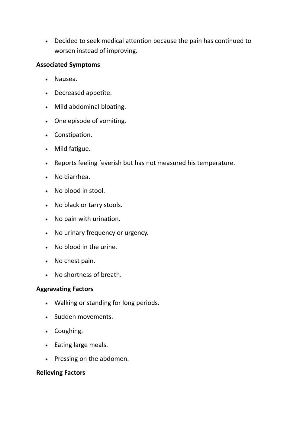 Preview page 4 of WILLIAM GARRET  IHUMAN CASE STUDY. REASON FOR  ENCOUNTER: ABDOMINAL PAIN.