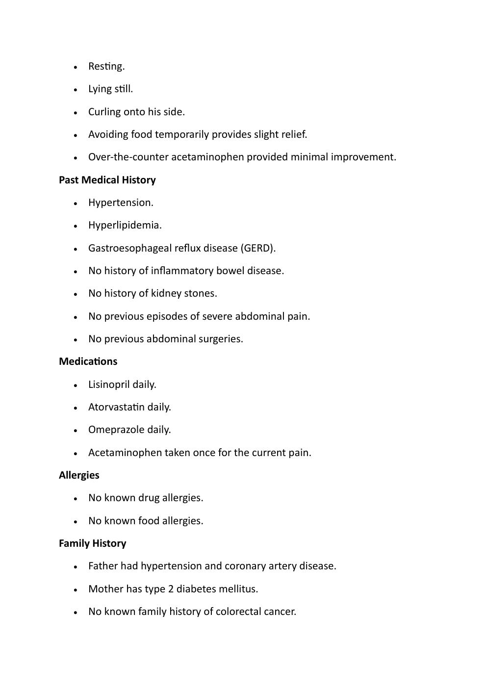Preview page 5 of WILLIAM GARRET  IHUMAN CASE STUDY. REASON FOR  ENCOUNTER: ABDOMINAL PAIN.