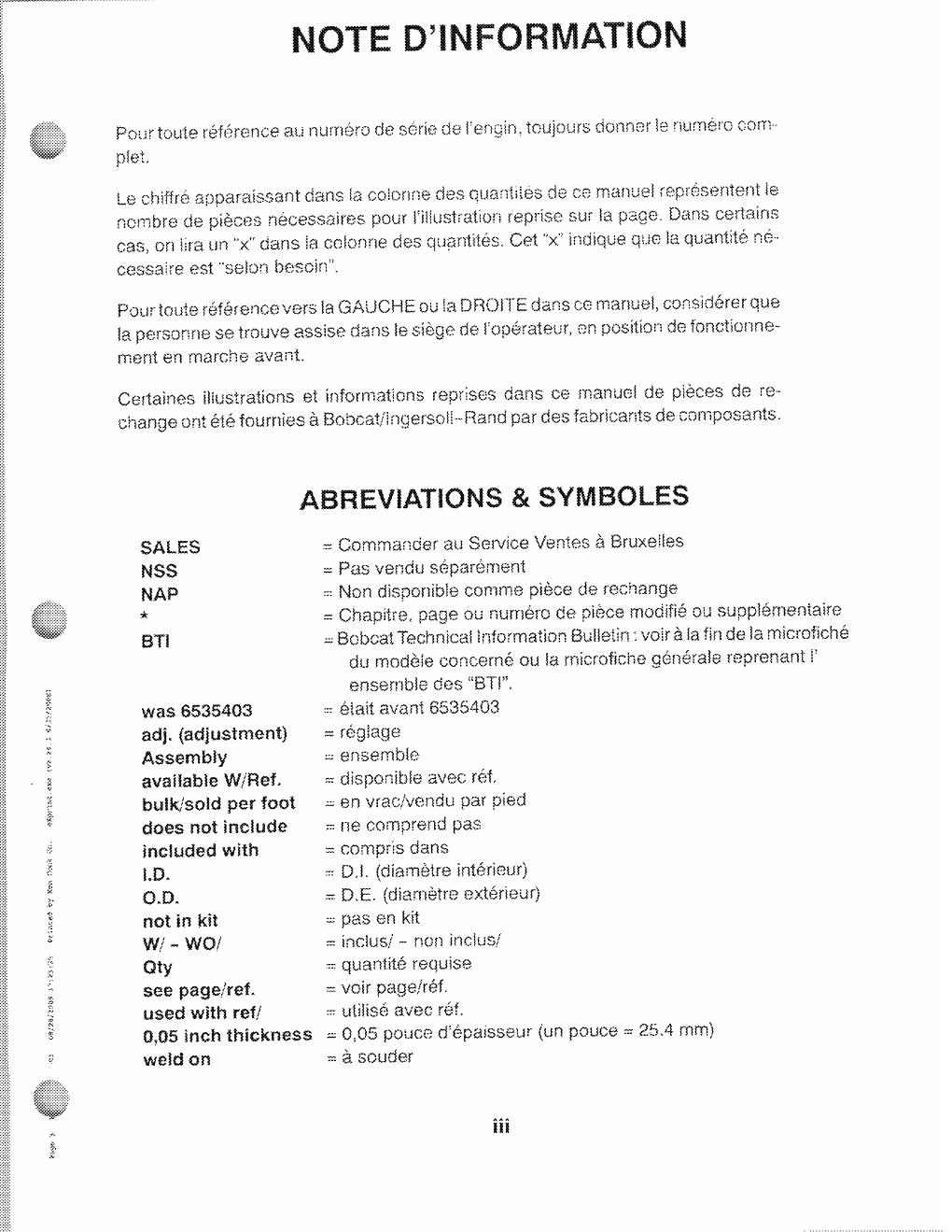 Preview page 3 of Bobcat 743 Loader Skid Steer Parts Catalog Manual