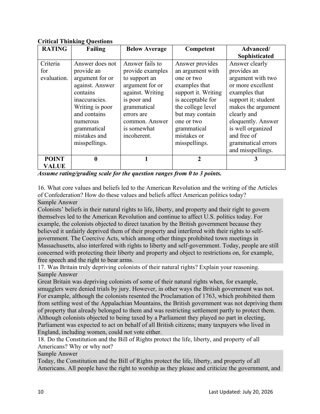 Preview page 10 of Instructor Answer Guide American Government 4th Edition By Glen Krutz, Sylvie Waskiewicz