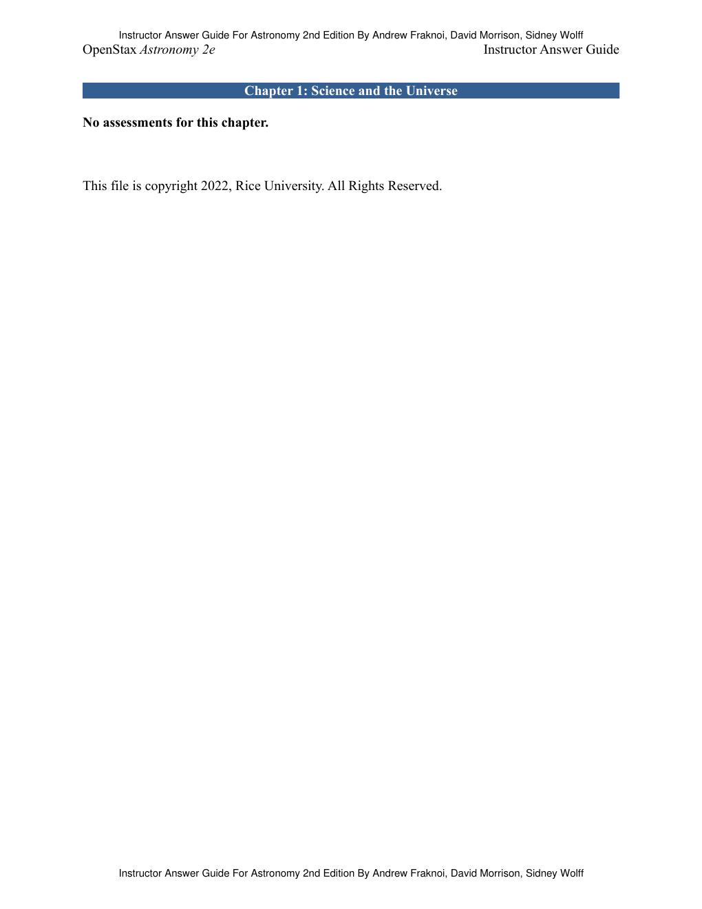 Preview page 3 of Instructor Answer Guide Astronomy 2nd Edition By Andrew Fraknoi, David Morrison, Sidney Wolff