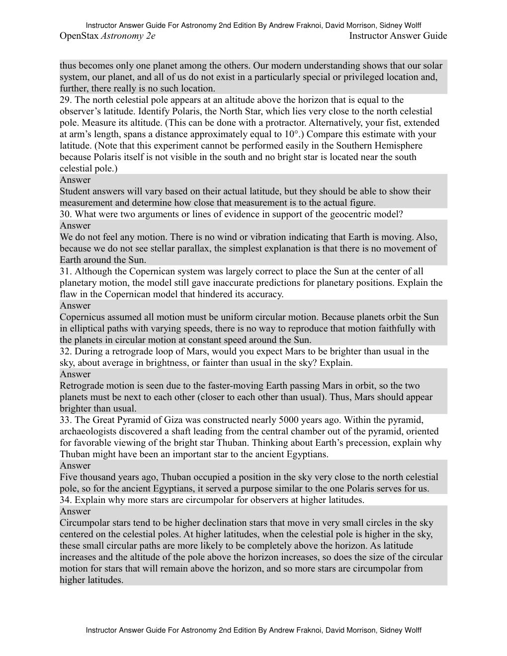 Preview page 8 of Instructor Answer Guide Astronomy 2nd Edition By Andrew Fraknoi, David Morrison, Sidney Wolff