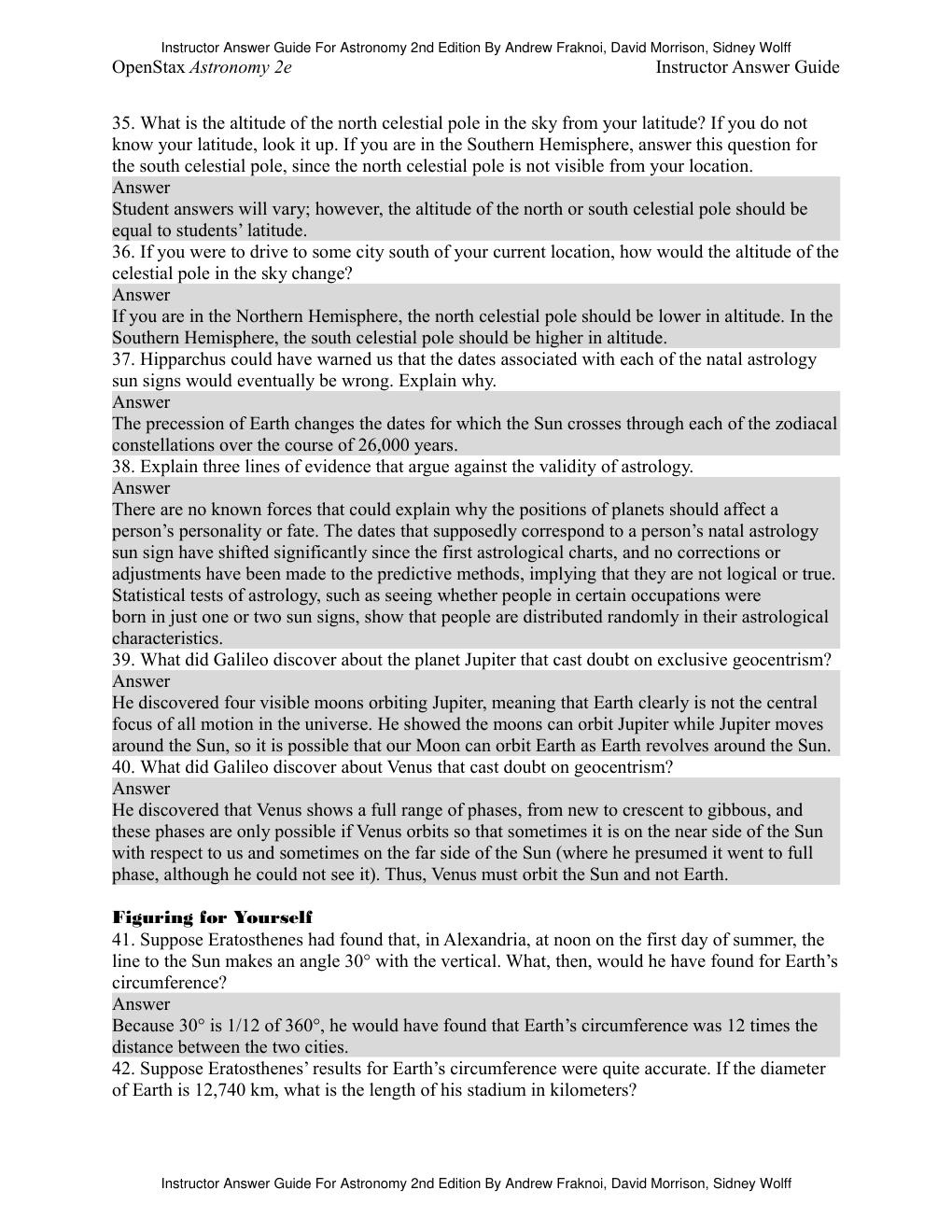 Preview page 9 of Instructor Answer Guide Astronomy 2nd Edition By Andrew Fraknoi, David Morrison, Sidney Wolff