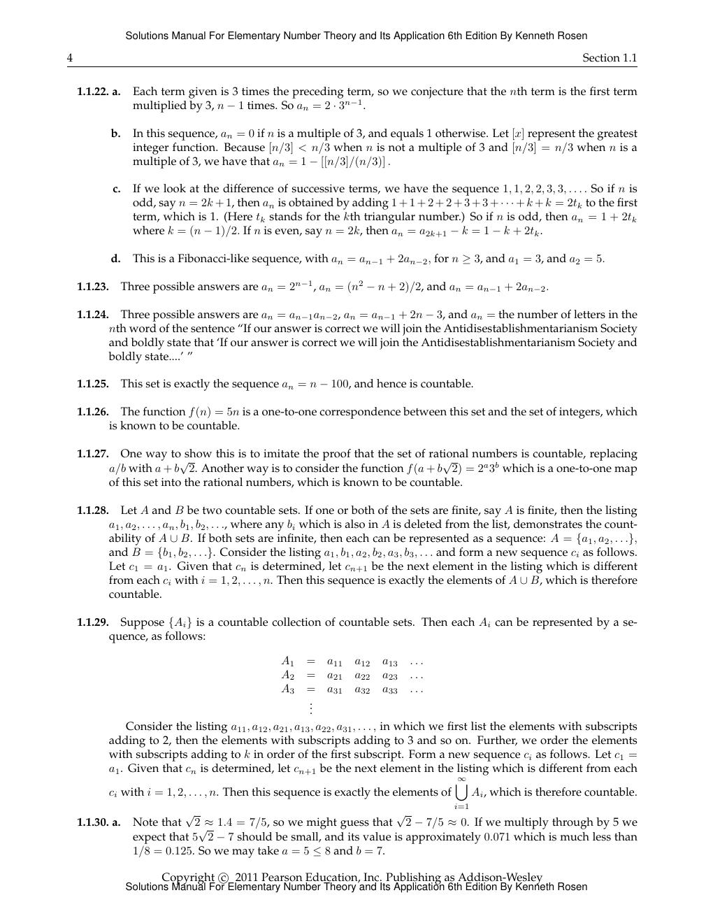 Preview page 8 of Solutions Manual Elementary Number Theory and Its Application 6th Edition By Kenneth Rosen