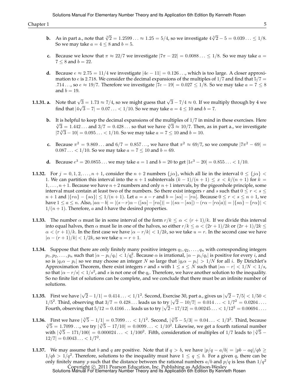 Preview page 9 of Solutions Manual Elementary Number Theory and Its Application 6th Edition By Kenneth Rosen