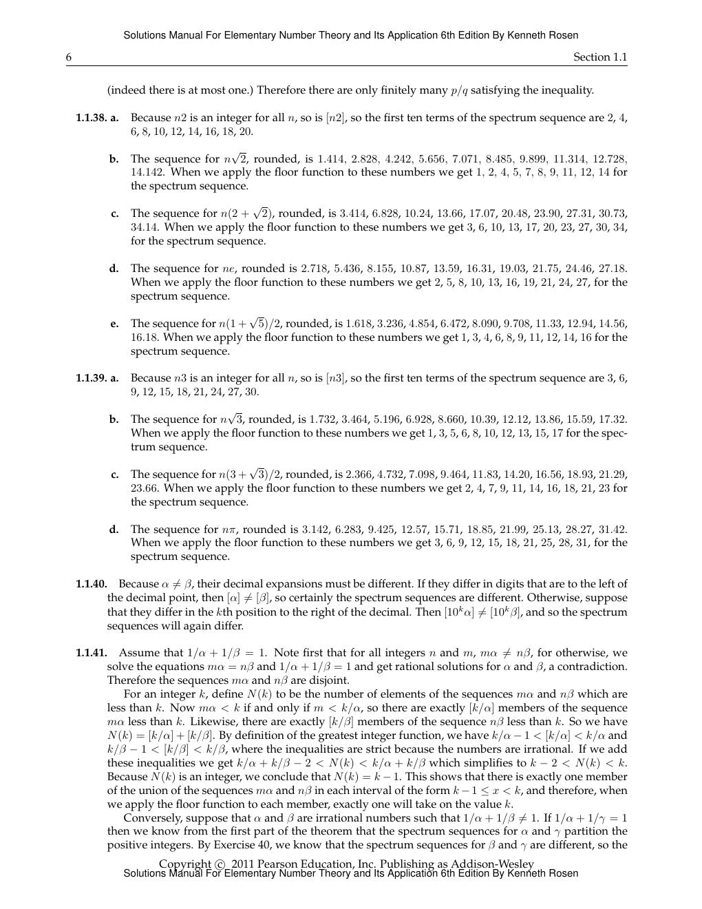 Preview page 10 of Solutions Manual Elementary Number Theory and Its Application 6th Edition By Kenneth Rosen