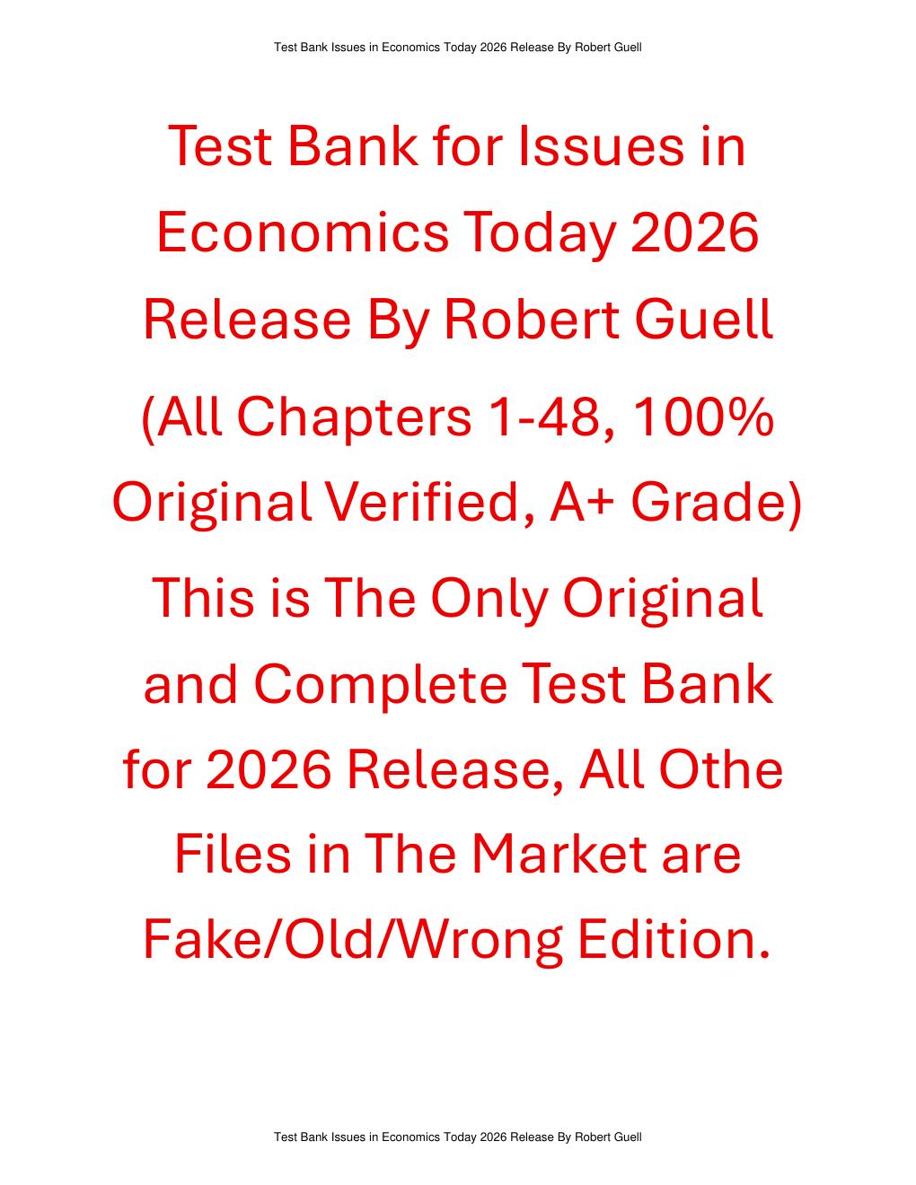 Preview page 2 of Test Bank Issues in Economics Today 2026 Release By Robert Guell