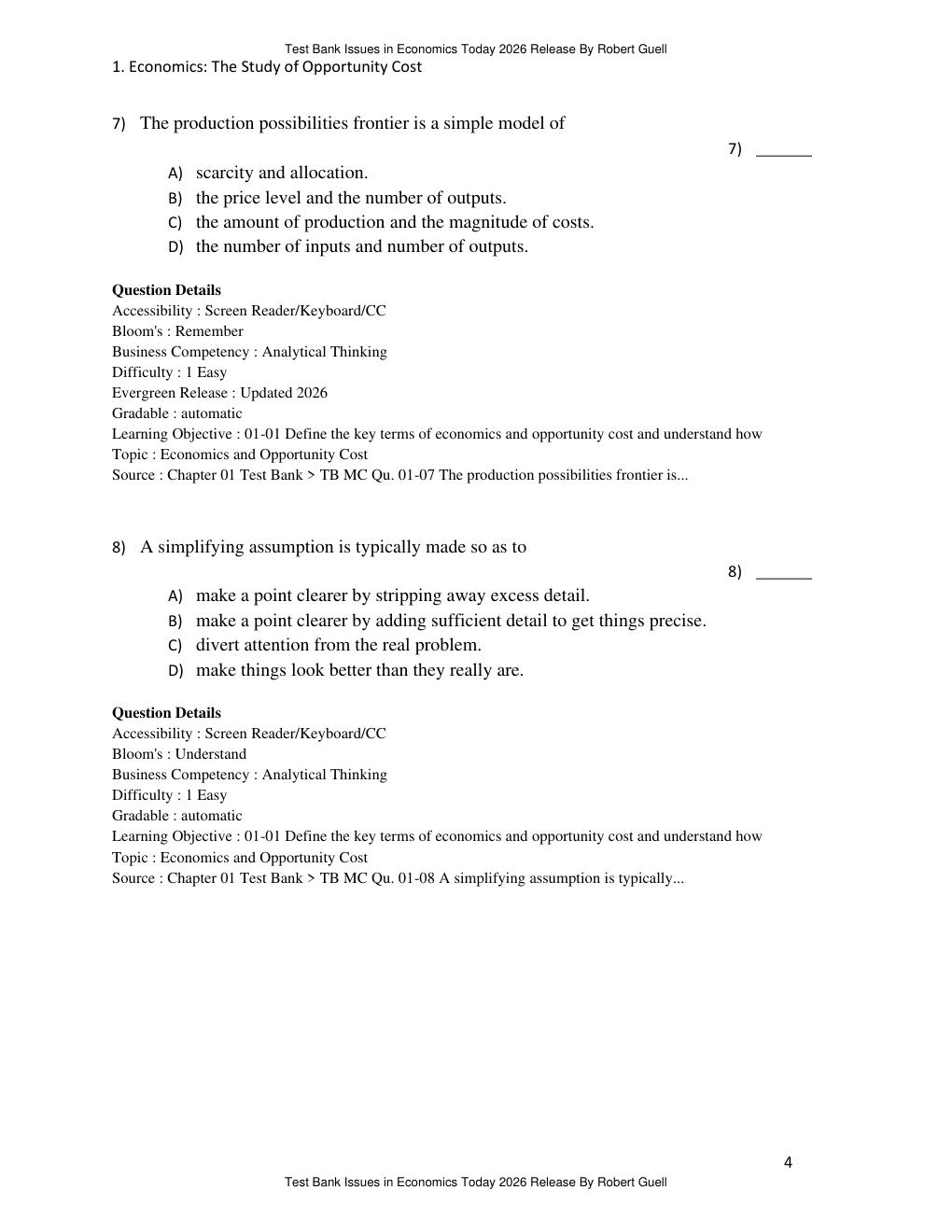Preview page 7 of Test Bank Issues in Economics Today 2026 Release By Robert Guell