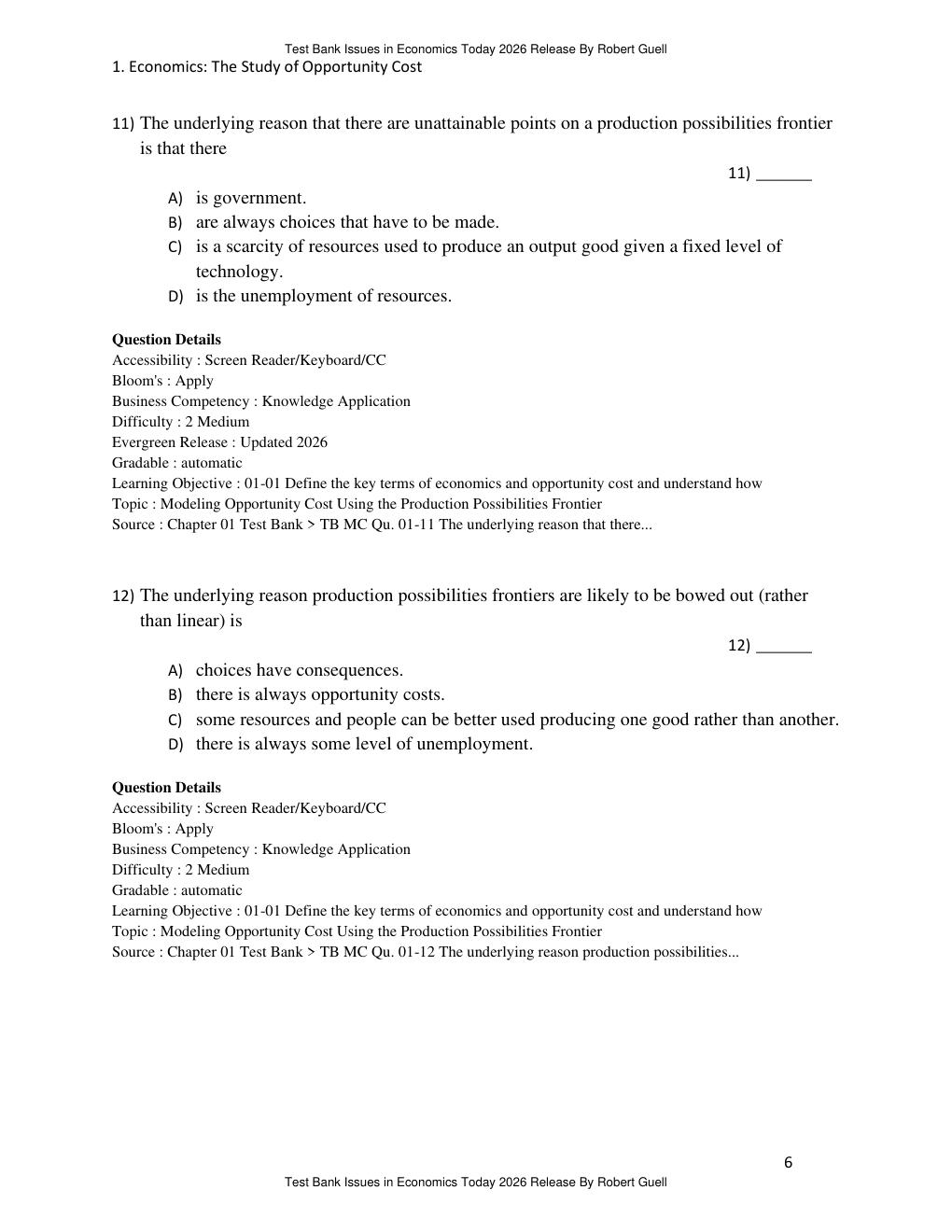 Preview page 9 of Test Bank Issues in Economics Today 2026 Release By Robert Guell