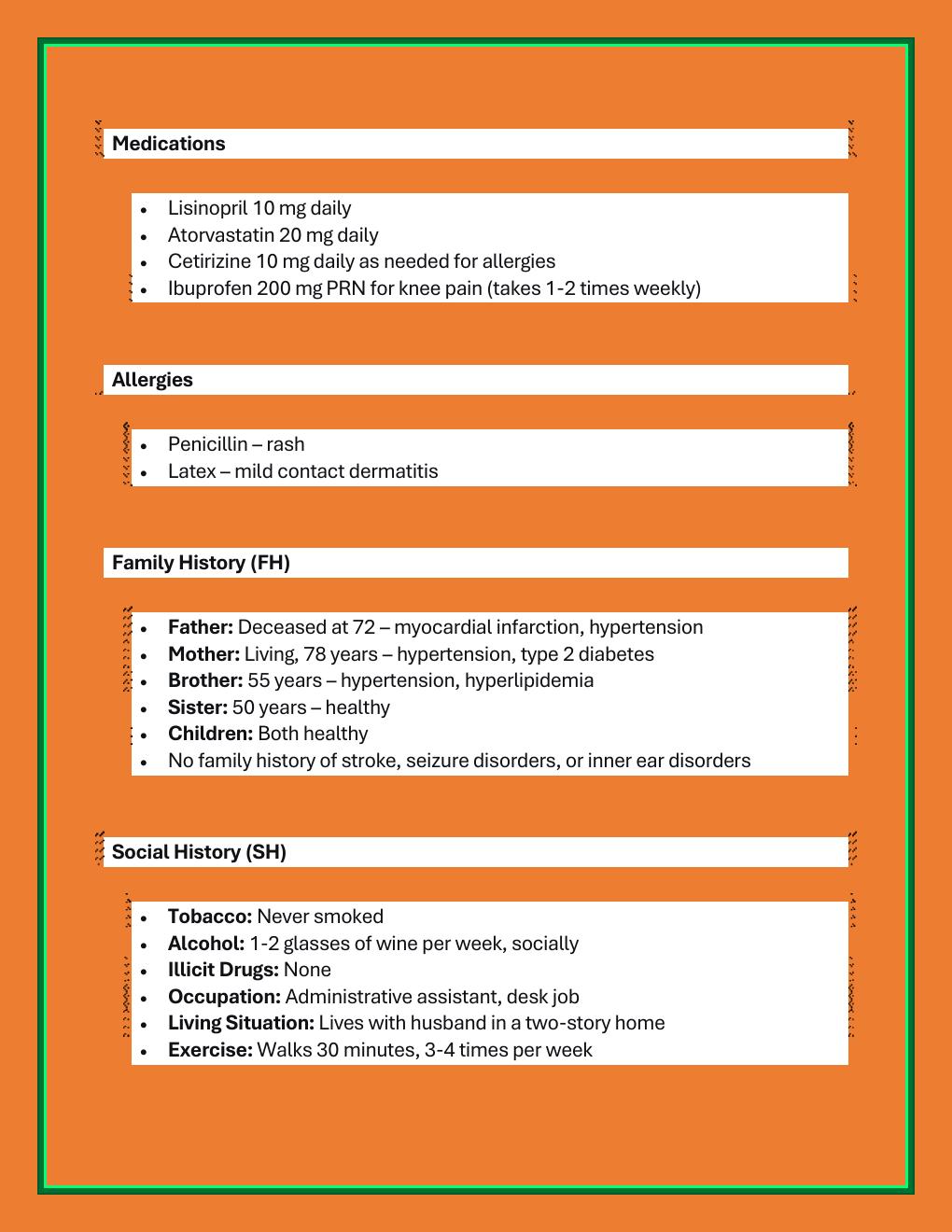 Preview page 3 of Comprehensive i-Human Advanced DDx Case  Study: Sheila Davis (68-Year-Old Female  Presenting with Dizziness)