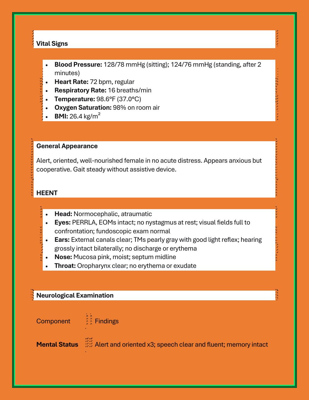 Preview page 7 of Comprehensive i-Human Advanced DDx Case  Study: Sheila Davis (68-Year-Old Female  Presenting with Dizziness)