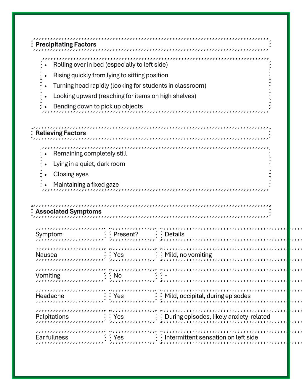 Preview page 4 of i-Human Advanced DDx Case Study:  Sheila Davis (68-Year-Old Female  Presenting with Dizziness) | Complete  Patient Inter