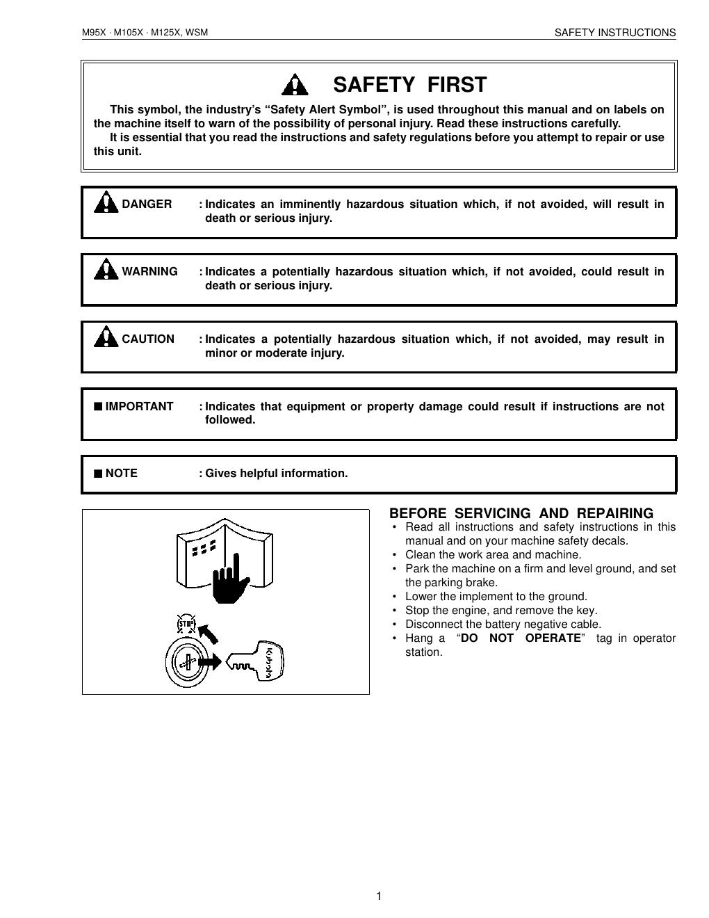 Preview page 3 of KUBOTA M95X M105X M125X WORKSHOP MANUAL