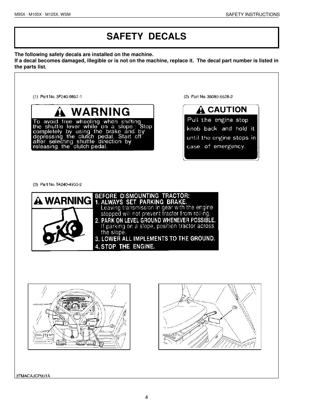 Preview page 6 of KUBOTA M95X M105X M125X WORKSHOP MANUAL