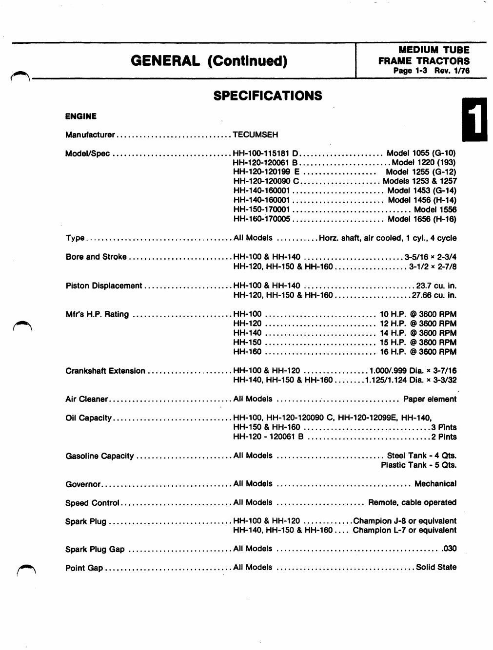 Preview page 7 of Bolens Husky medium tube frame 1962-1978 Tractor Technical Workshop Manual